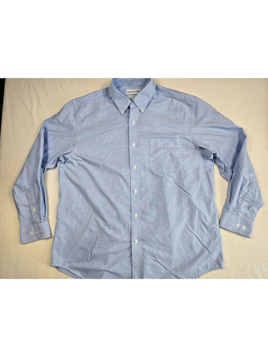 Saddlebred Other - Saddlebred Mens Blue Long Sleeve Easy Care Oxford Shirt Size 17 34/35